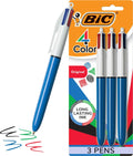 BIC 4-Color Original Retractable Ballpoint Pen, 1.0 mm Medium, 3-Count Pack
