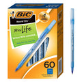 BIC Round Stic Xtra Life Ballpoint Pen, 1.0 mm Medium Point, Blue, 60-Count