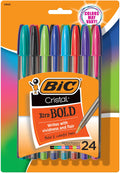 BIC Cristal Xtra Bold Ballpoint Pens, Bold Point, 1.6 mm, 24-Count Pack